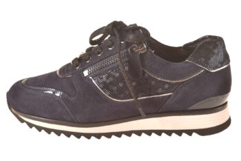 Hassia sneaker donkerblauw suede print