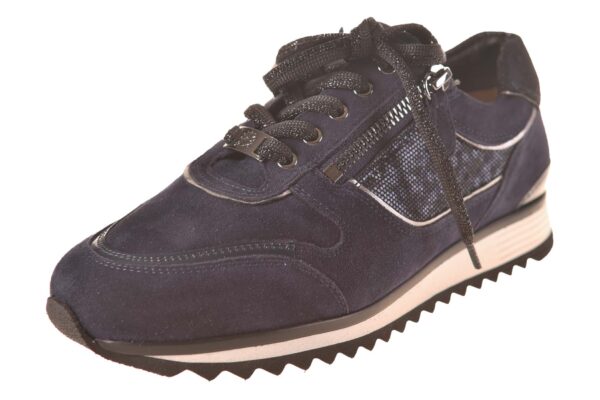 Hassia sneaker donkerblauw suede print - Afbeelding 2