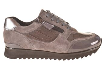 Hassia sneaker grijs lak suede combi