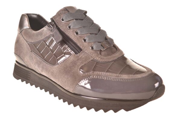 Hassia sneaker grijs lak suede combi - Afbeelding 2