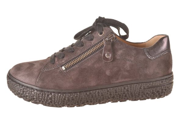 Hartjes veterschoen grijs bruin suede H-wijdte