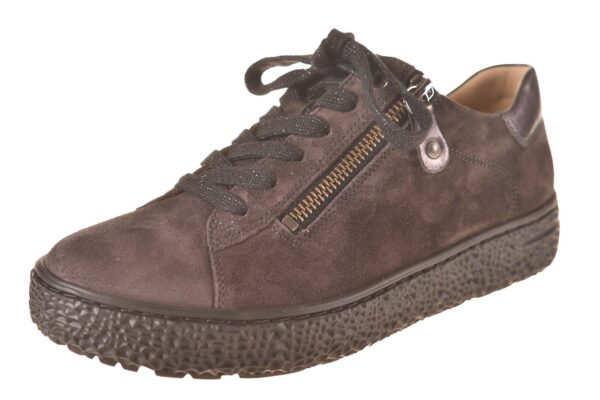 Hartjes veterschoen grijs bruin suede H-wijdte - Afbeelding 2