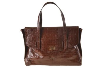 2631 Rispani tas met klep bruin crocoprint