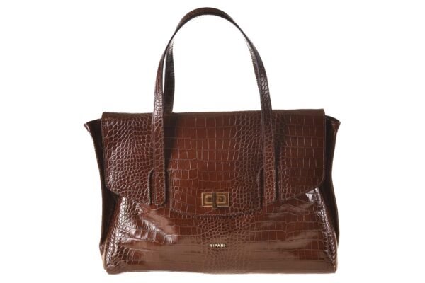 2631 Rispani tas met klep bruin crocoprint