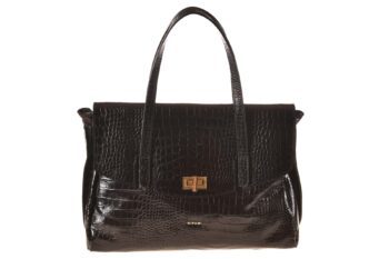 2632 Rispani tas met klep zwart crocoprint