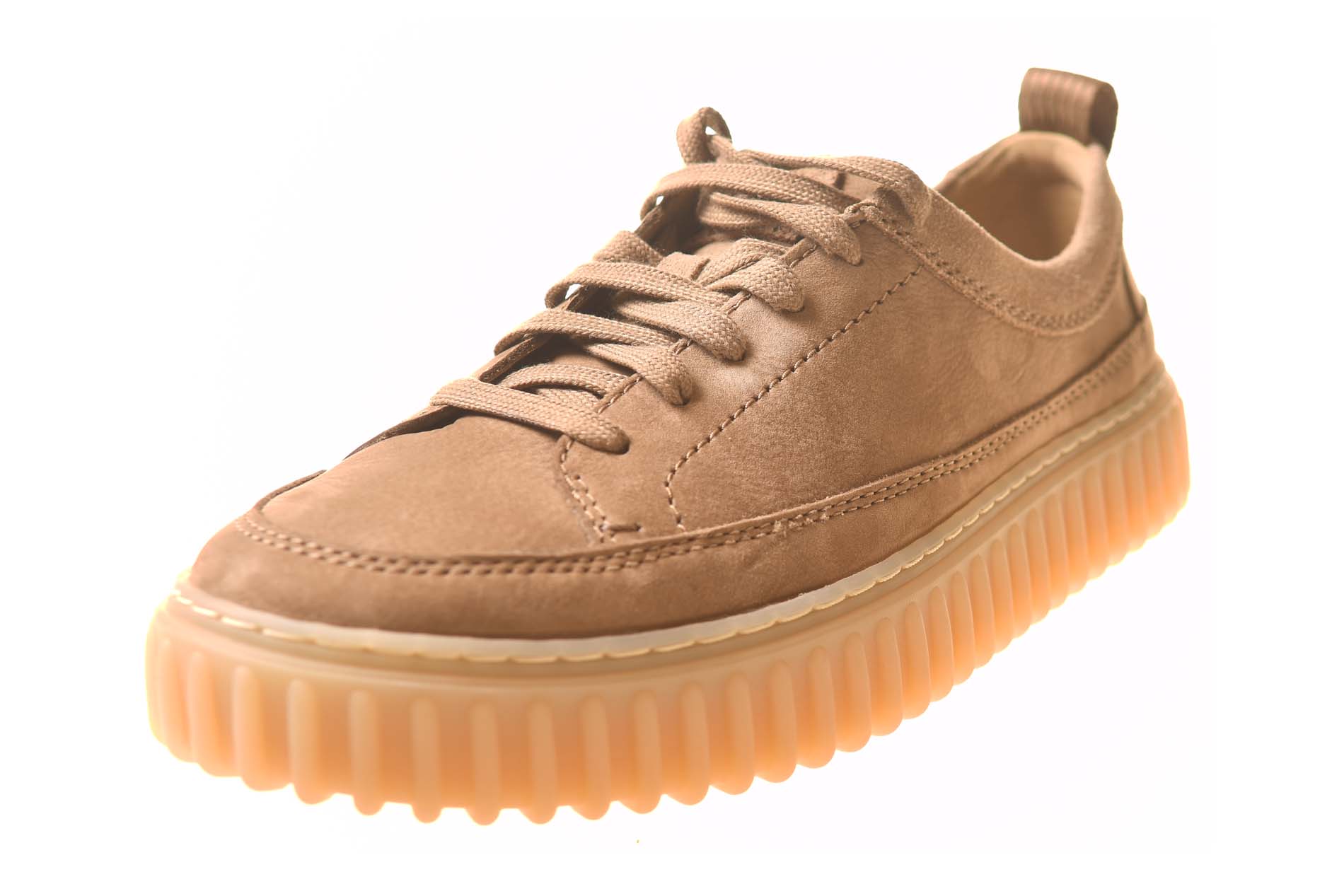 Clarks groen suede veterschoen met fantasiezool - Afbeelding 2