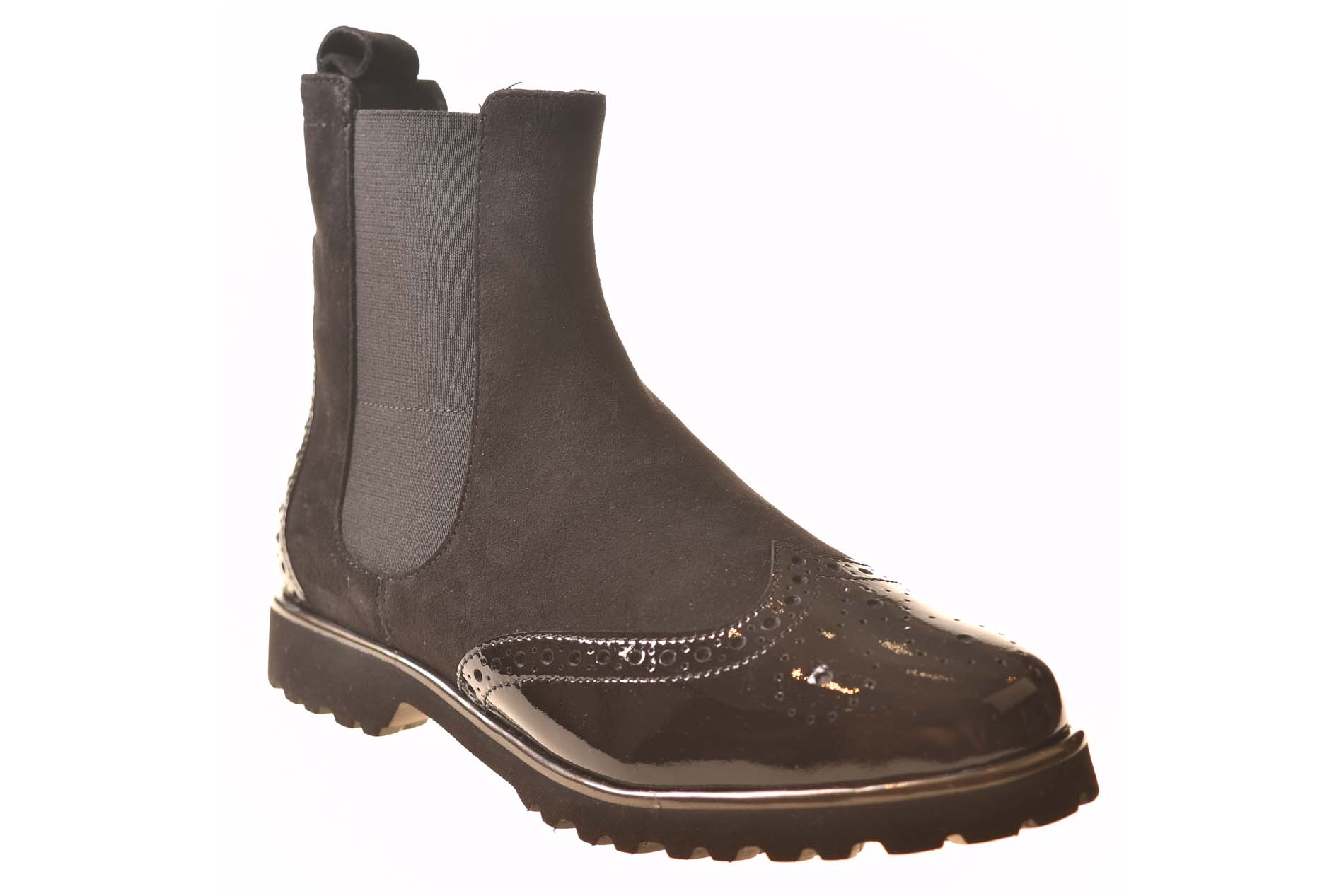 Sioux chelseaboot zwart lak suede combinatie - Afbeelding 2