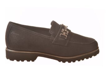 Sioux instapschoen zwart suede met bitje en uitneembaar voetbed