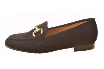 Paulette zwart suede instap met bitjes