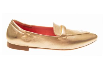 BR instapper goud leer met elastische hiel