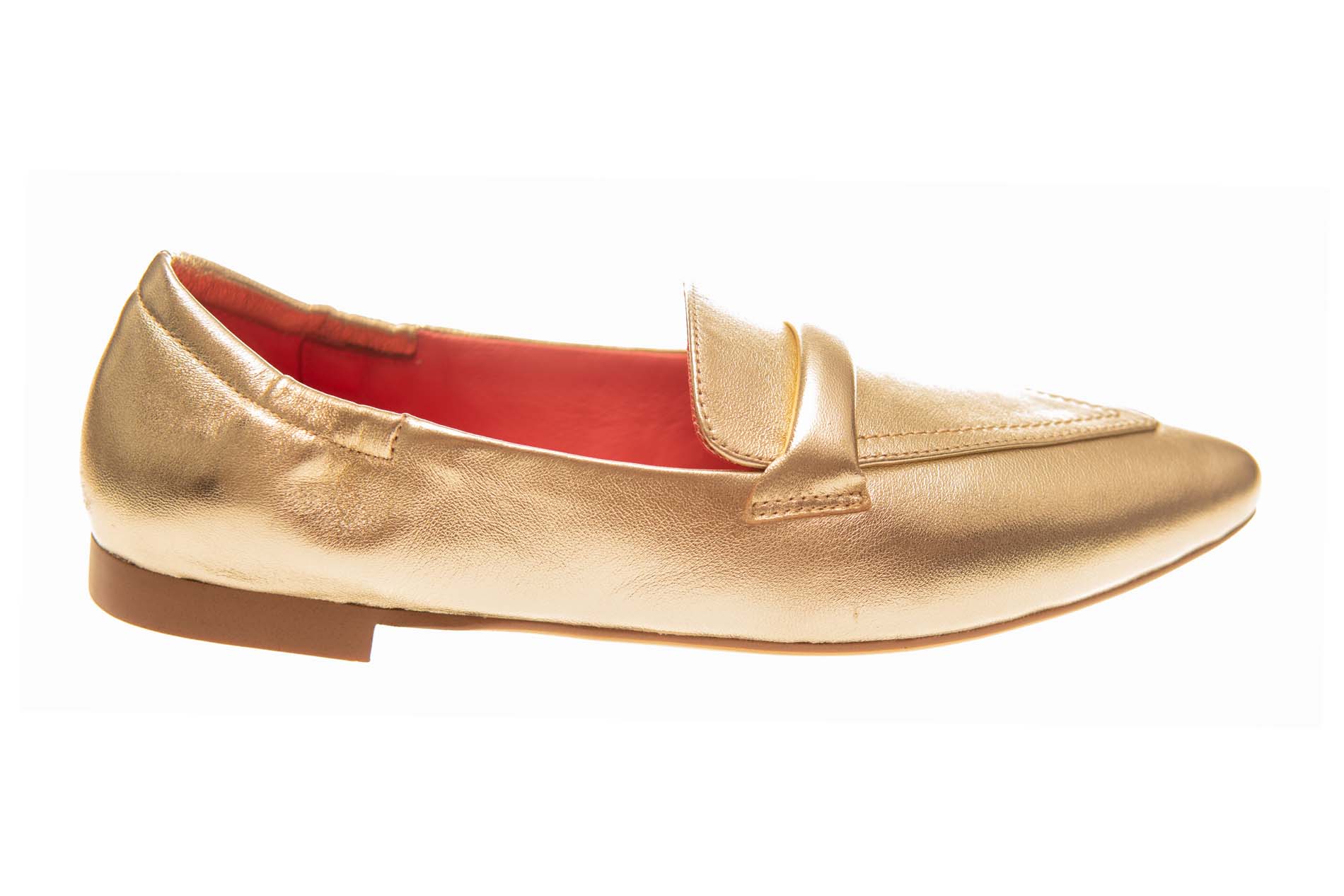 BR instapper goud leer met elastische hiel