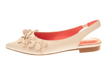 BR slingback wit leer met fantasiegarnituur