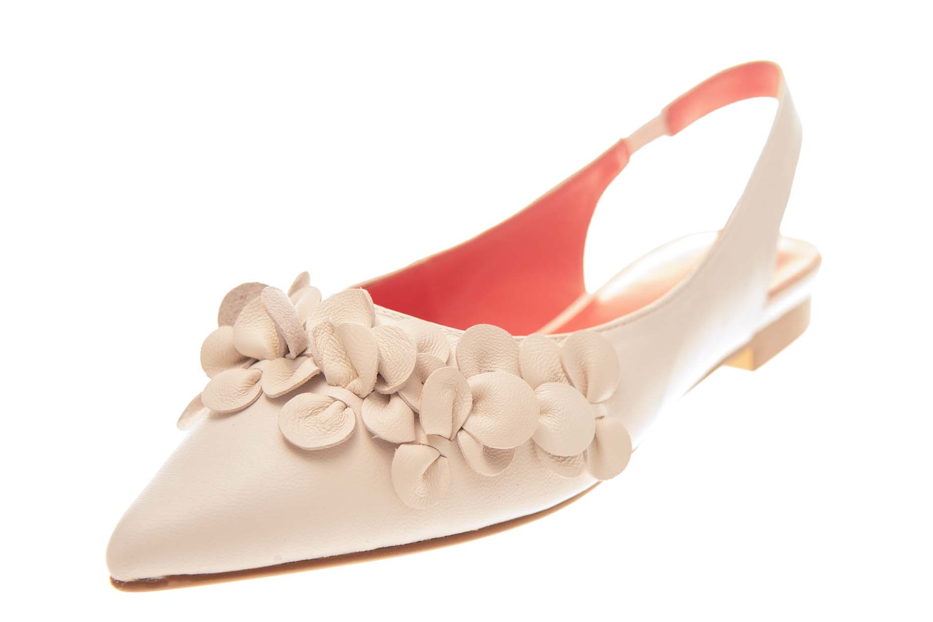 BR slingback wit leer met fantasiegarnituur - Afbeelding 2