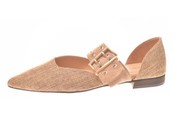 Babouche elegantie platte schoen linnen met wreefband