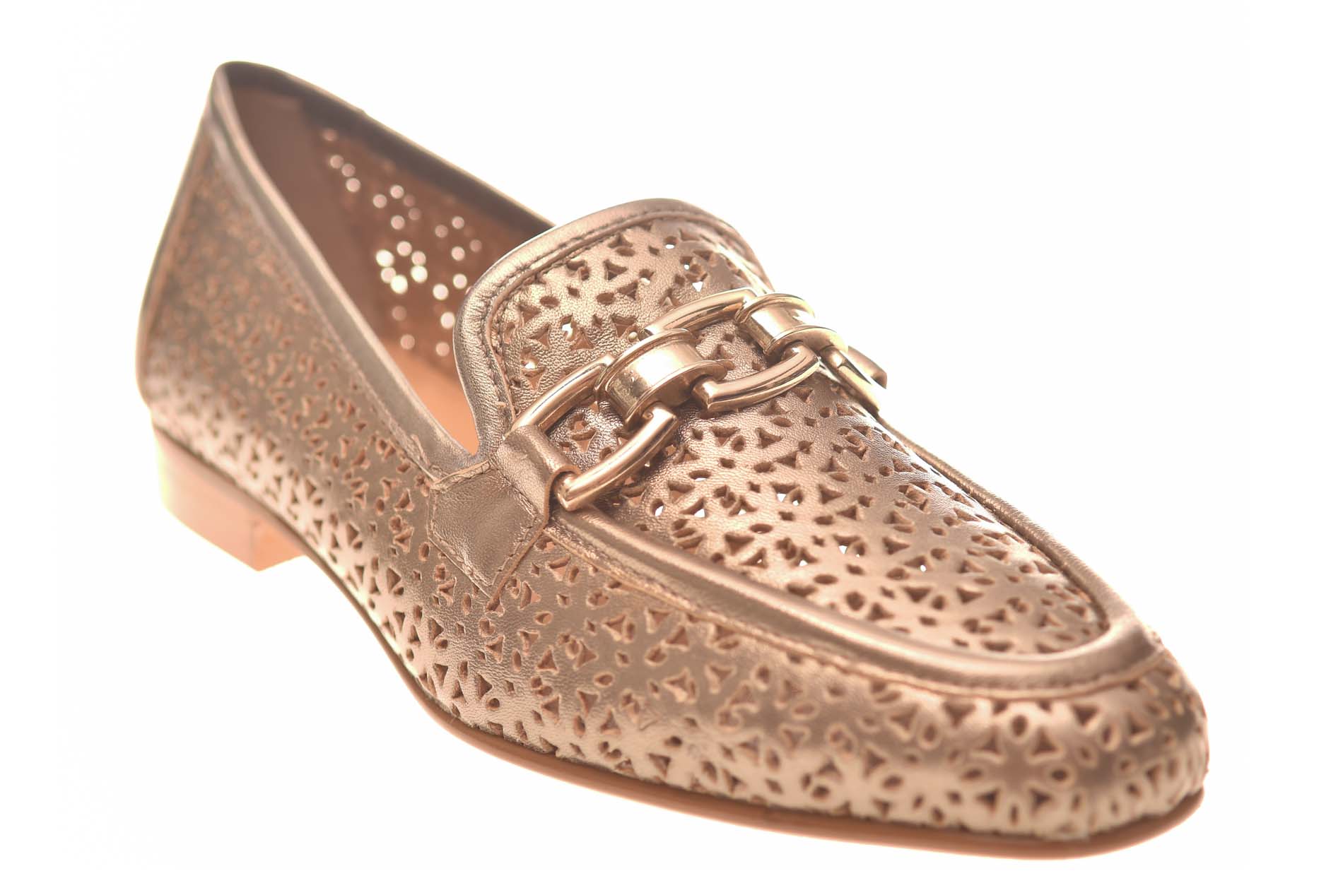 Nalini luxe opengewerkte mocassin goud leer - Afbeelding 2