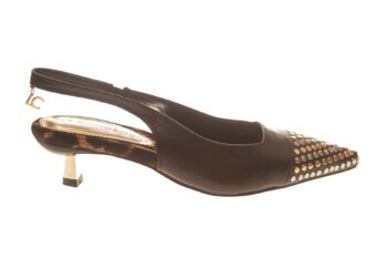 Lola Casademunt slingback zwart leer met studs