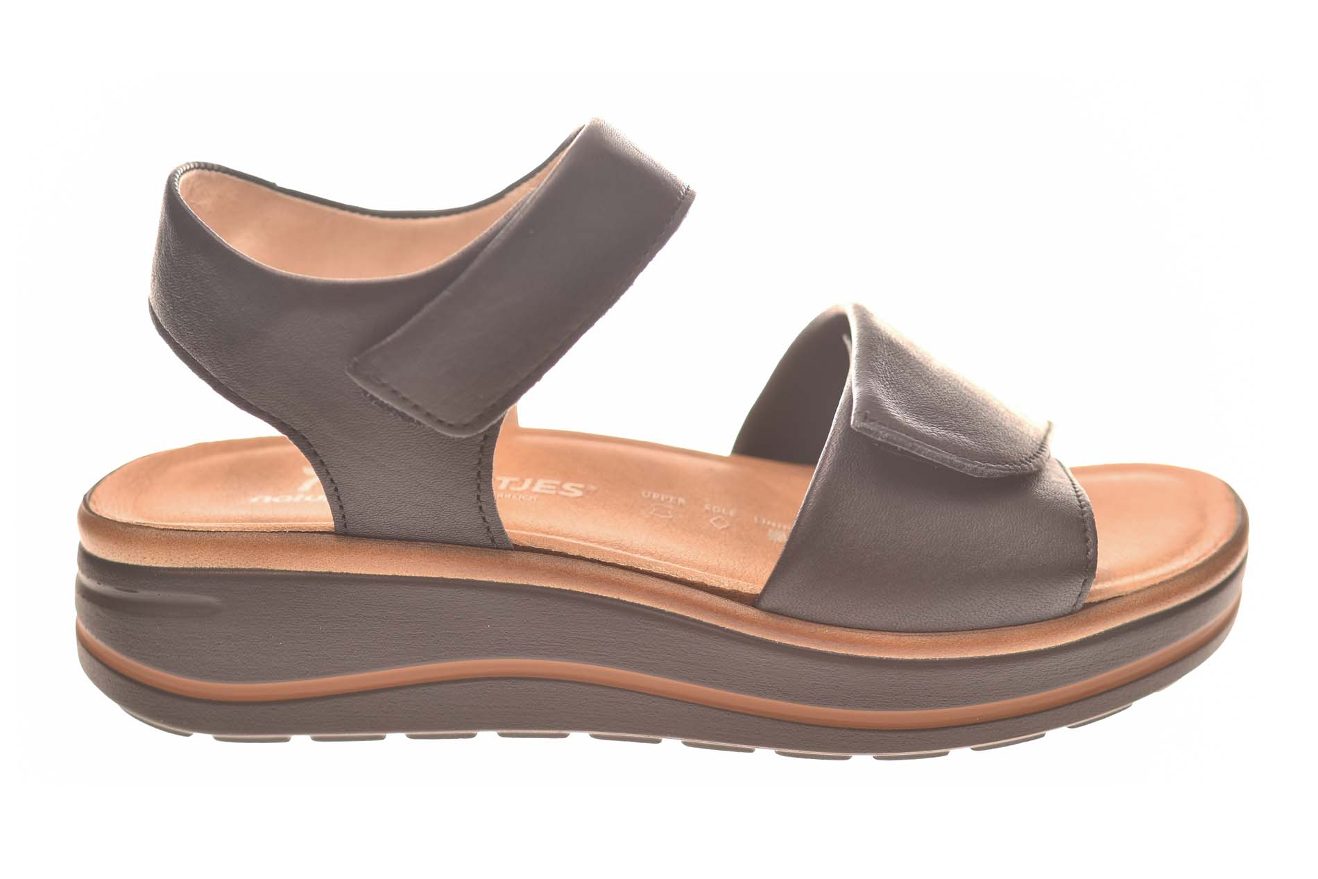 Hartjes sandaal zwart leer met uitneembaar voetbed