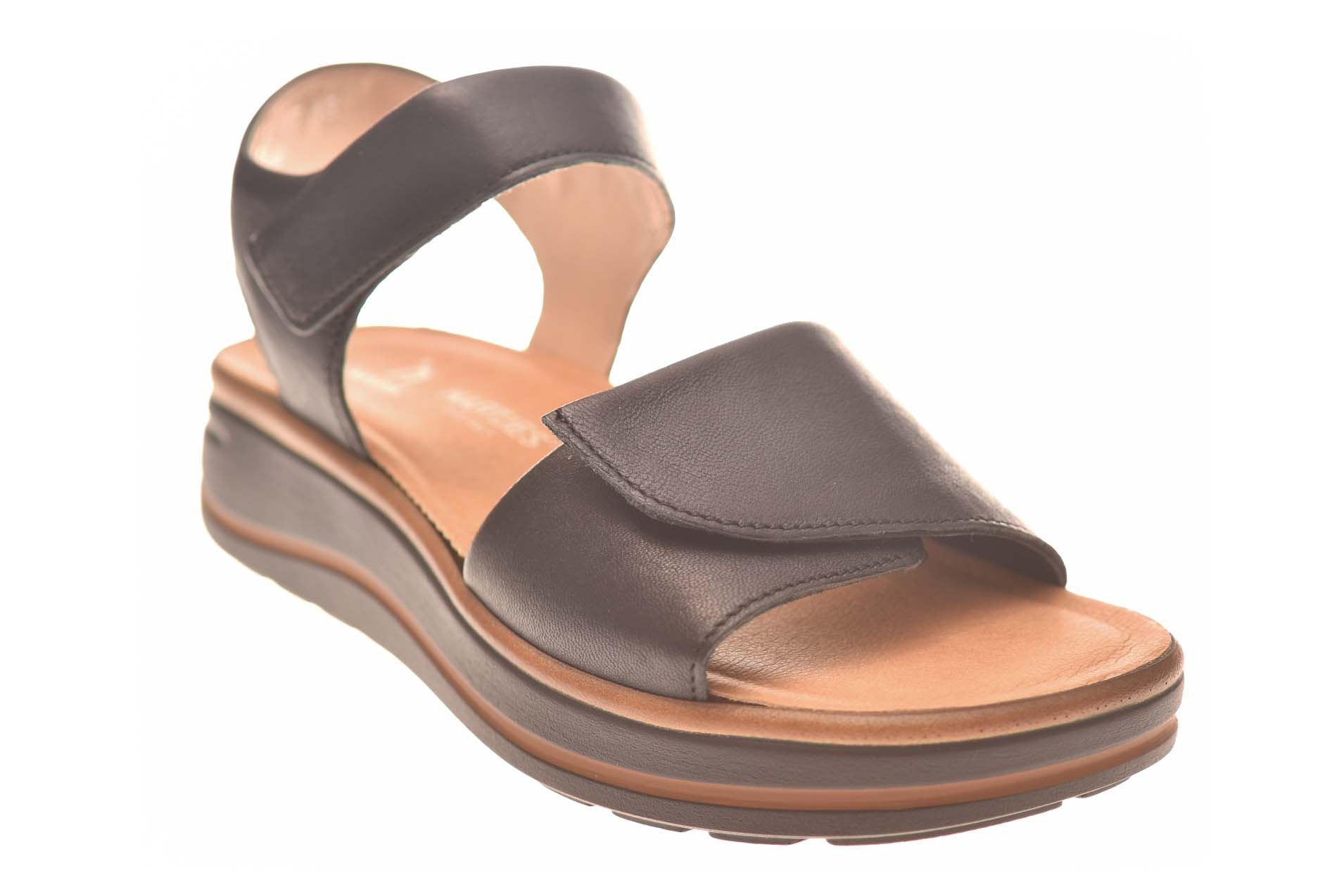 Hartjes sandaal zwart leer met uitneembaar voetbed - Afbeelding 2