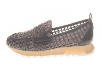 Hispanitas sportieve mocassin blauw vlechtwerk