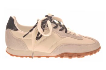 Boax sneaker creme lichtgrijs leer en suede