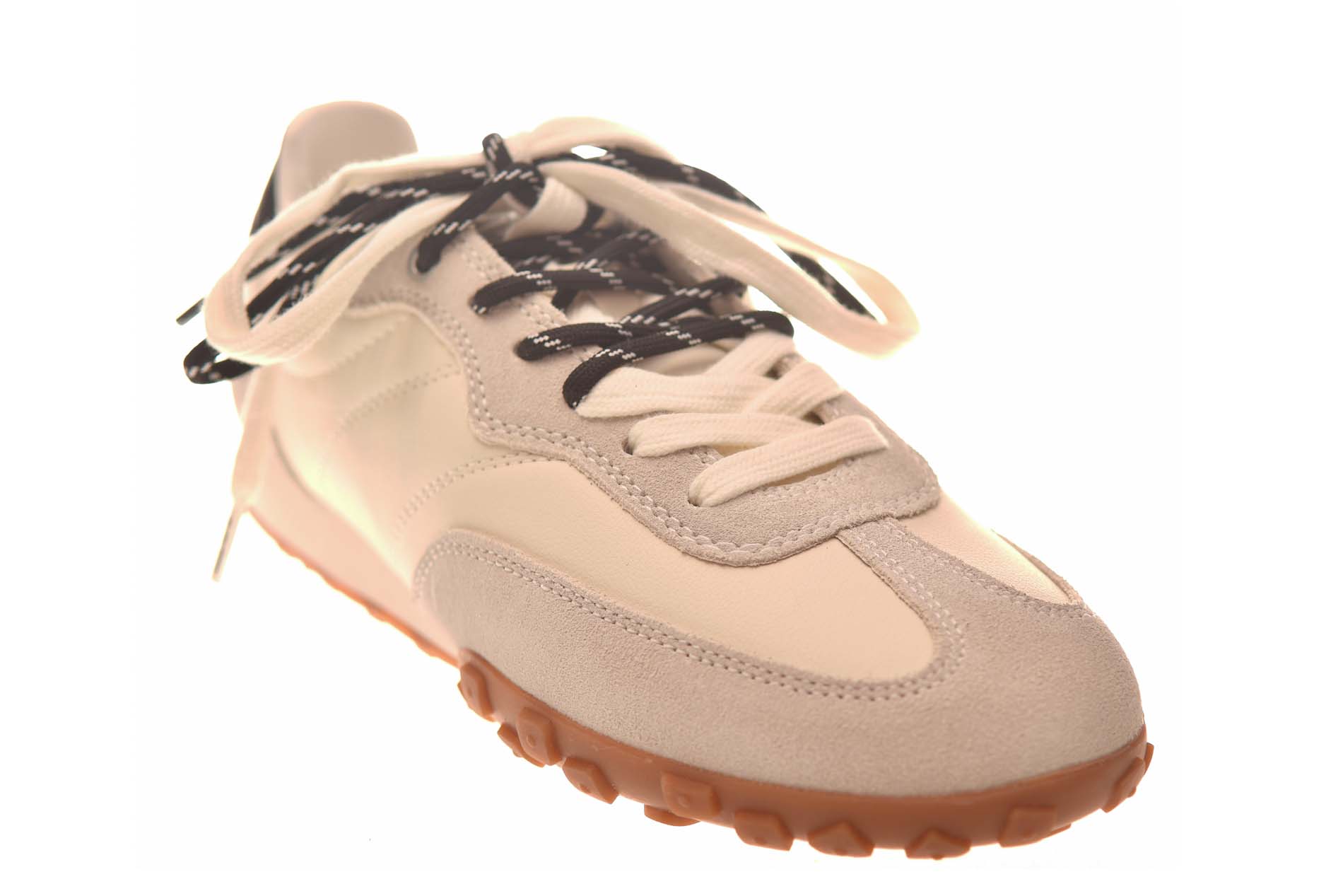 Boax sneaker creme lichtgrijs leer en suede - Afbeelding 2