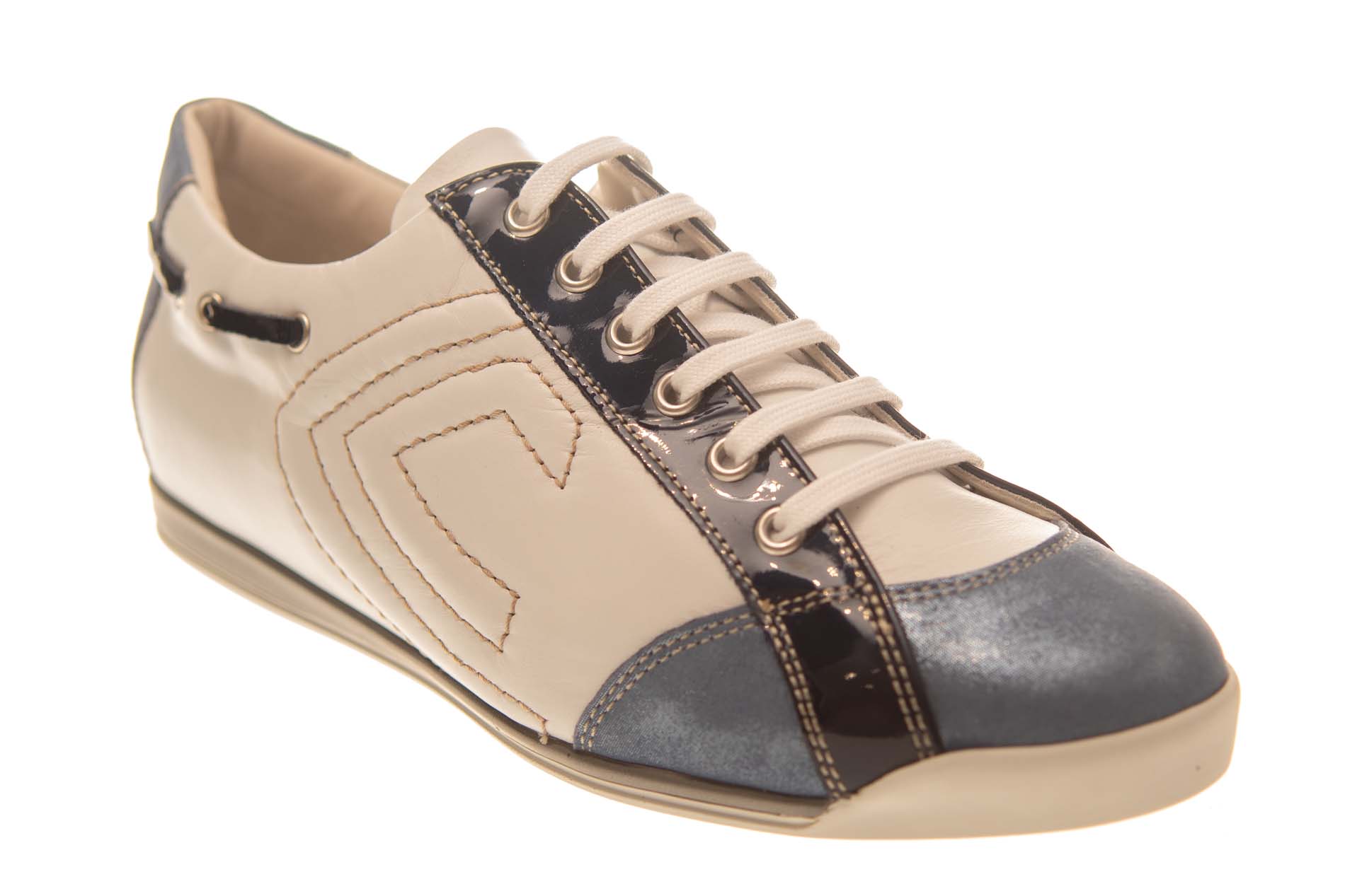 La Cabala veterschoen jeansblauw wit combinatie - Afbeelding 2