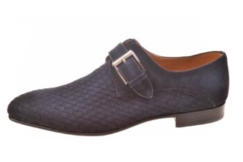 Magnanni gespschoen blauw suede vlecht