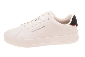 Tommy Hilfiger sneaker wit leer donkerblauwe hiel