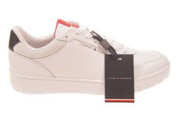 Tommy Hilfiger sneaker wit leer met rood blauwe accenten