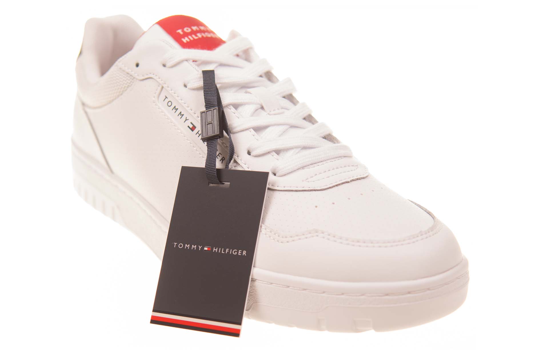 Tommy Hilfiger sneaker wit leer met rood blauwe accenten - Afbeelding 2