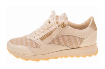 DL Sport sneaker creme beige leer stof combinatie