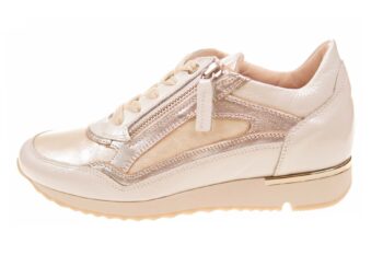 DL Sport sneaker wit lak met beige metallic