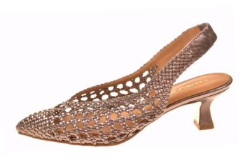 Pedro Miralles slingback brons leer opengewerkt vlecht