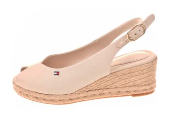 Tommy Hilfiger sleehak sandaal beige stof