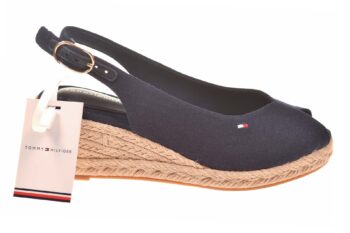 Tommy Hilfiger sleehak sandaal donkerblauwe stof