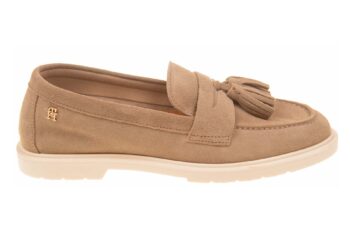 Tommy Hilfiger instapper beige suede met kwastje