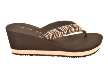 Tommy Hilfiger teenslipper zwart hoge sleehak