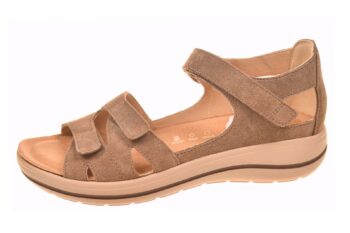 Hartjes sandaal taupe suede met dichte hiel