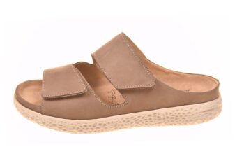 Hartjes slipper taupe nubuck klittenbandsluiting