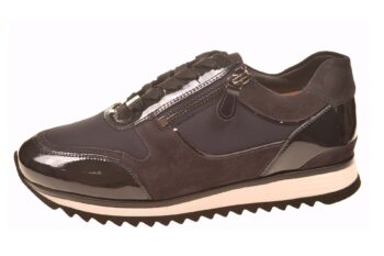 Hassia sneaker donkerblauw lak stof combi