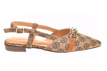 Babouche slingback print stof
