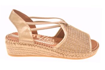 Viguera espadrille open teen goud stof