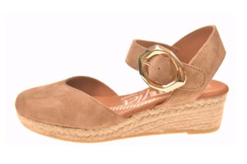 Viguera espadrille wreefband cognac suede
