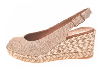 Viguera espadrille slingback stof zand mele