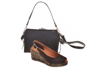 Viguera espadrille slingback stof zwart
