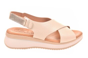Oh My Sandals sandaal beige leer kruisband