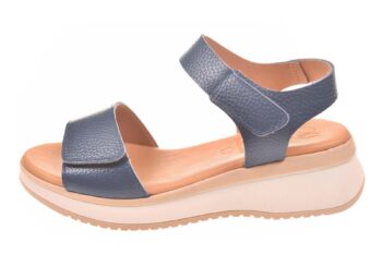 Oh My Sandals sandaal klittenband jeansblauw leer