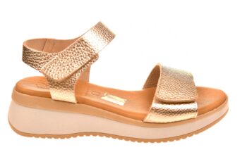 Oh My Sandals sandaal klittenband goud leer