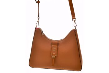 Cromia schoudertas cognac leer met korte en lange band