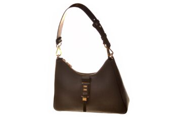 Cromia schoudertas zwart leer met korte en lange band